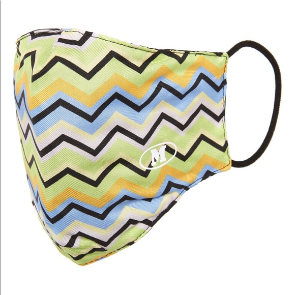 Missoni Multicolor Zigzag Striped Print Adult Face Mask NWT - Picture 1 of 5